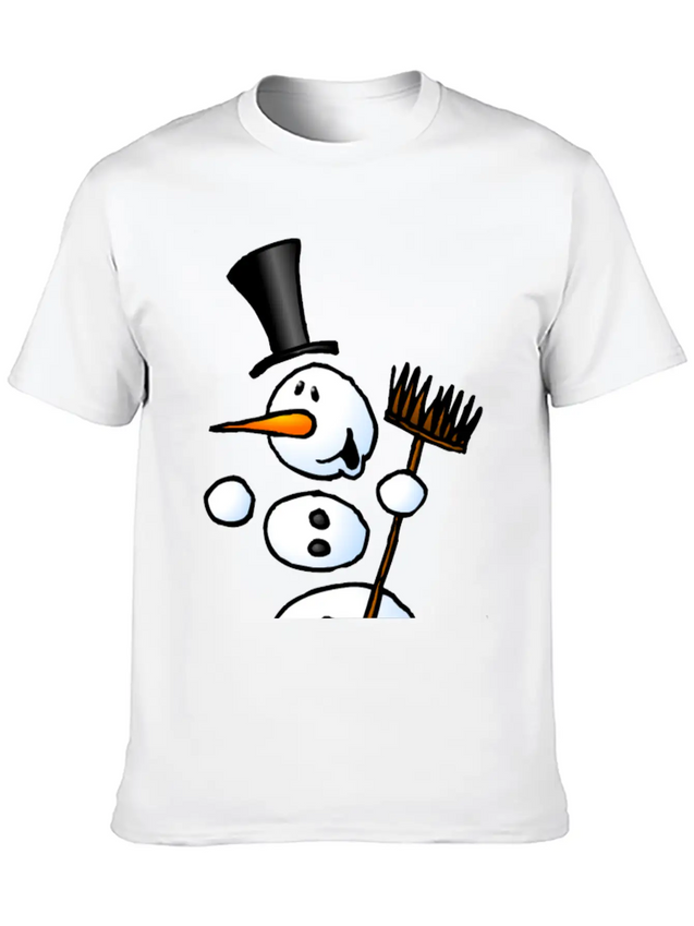 Dancing Snowman Lightweight Cotton T-Shirt – Daily Comfort Graphic Shirt