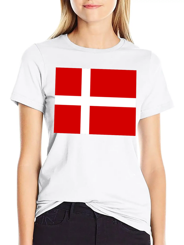 Danmark Flag Lightweight Cotton T-Shirt – Daily Comfort Graphic Shirt