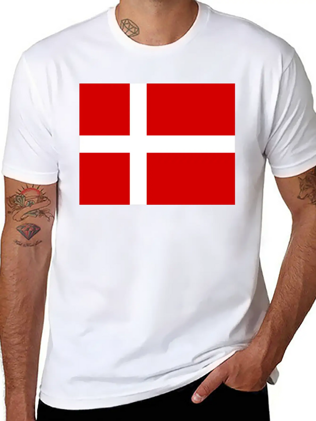 Danmark Flag Lightweight Cotton T-Shirt – Daily Comfort Graphic Shirt