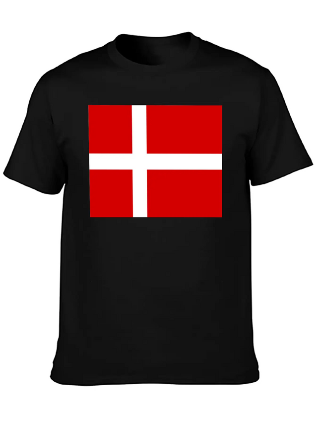 Danmark Flag Lightweight Cotton T-Shirt – Daily Comfort Graphic Shirt