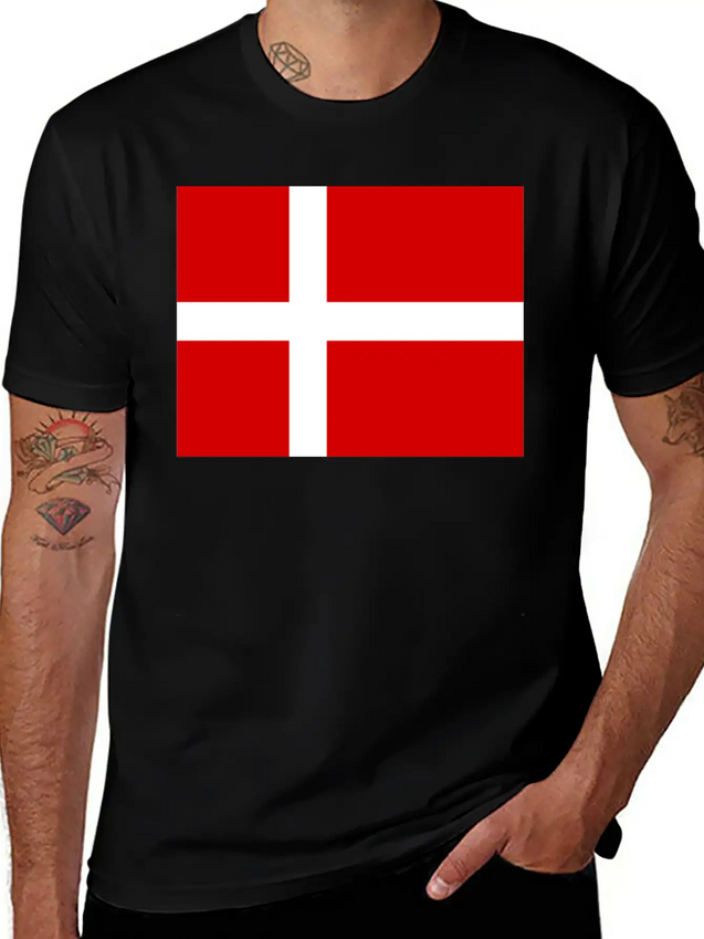 Danmark Flag Lightweight Cotton T-Shirt – Daily Comfort Graphic Shirt