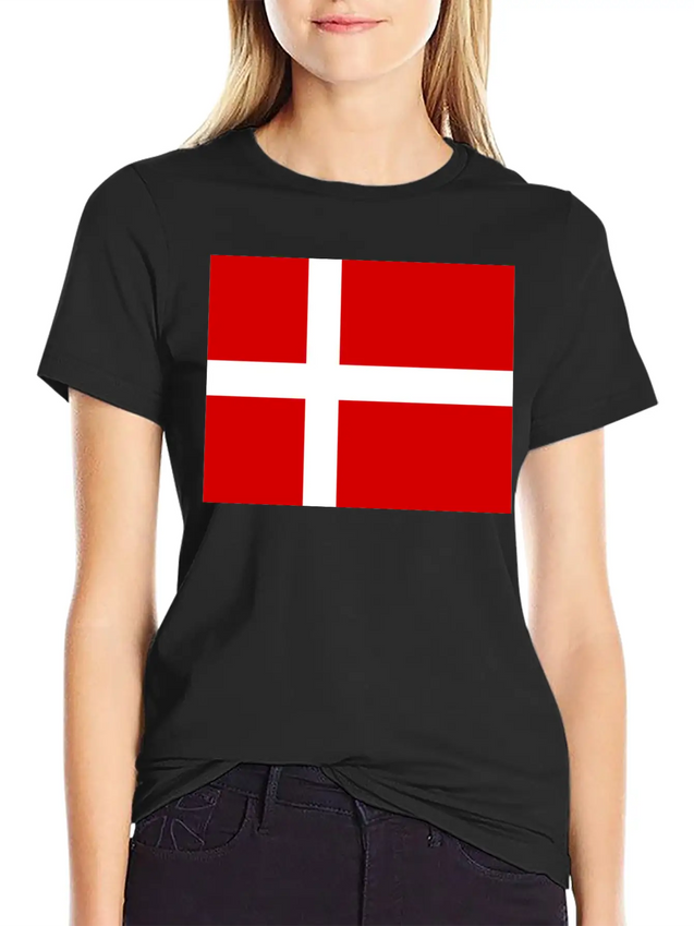 Danmark Flag Lightweight Cotton T-Shirt – Daily Comfort Graphic Shirt