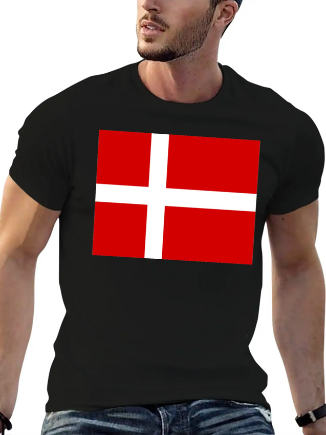 Danmark Flag Lightweight Cotton T-Shirt – Daily Comfort Graphic Shirt