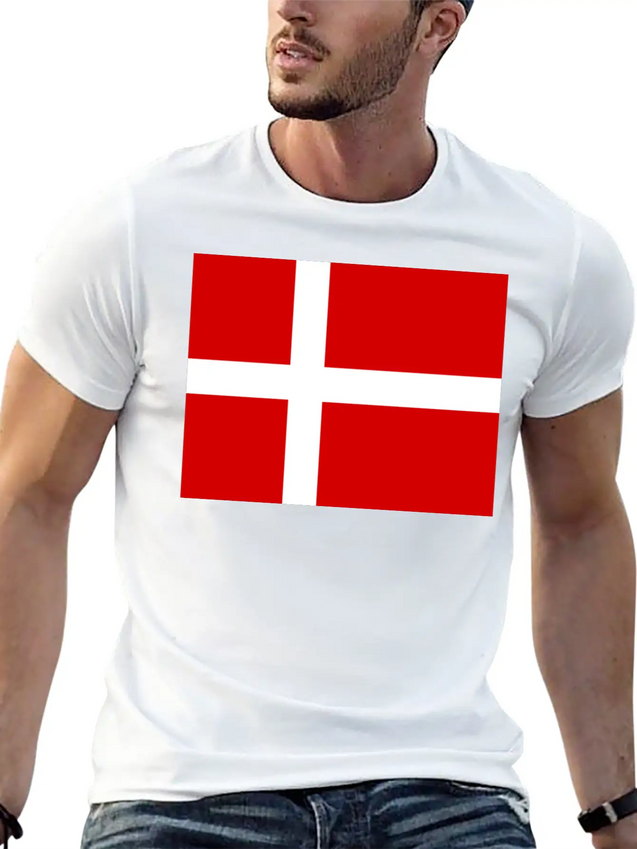 Danmark Flag Lightweight Cotton T-Shirt – Daily Comfort Graphic Shirt
