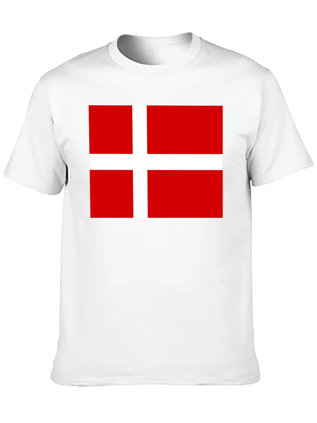 Danmark Flag Lightweight Cotton T-Shirt – Daily Comfort Graphic Shirt