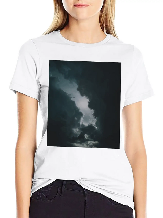 Dark Clouds Lightweight Cotton T-Shirt – Daily Comfort Graphic Shirt