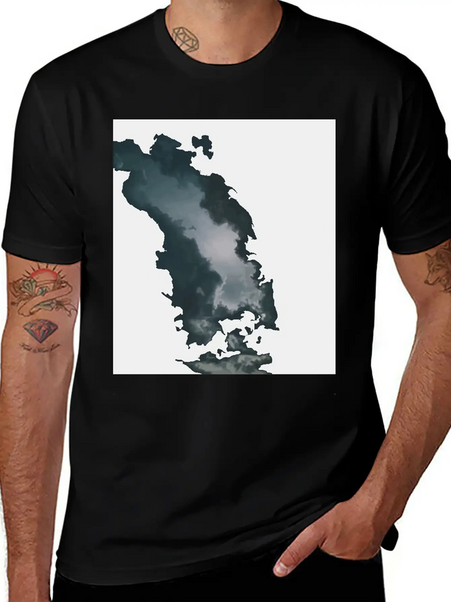 Dark Clouds Lightweight Cotton T-Shirt – Daily Comfort Graphic Shirt