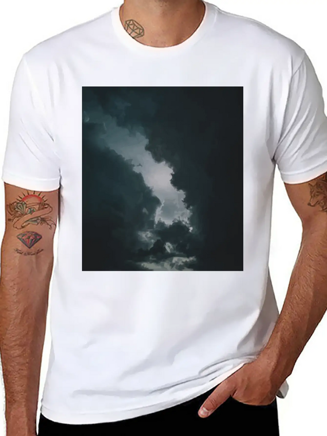 Dark Clouds Lightweight Cotton T-Shirt – Daily Comfort Graphic Shirt
