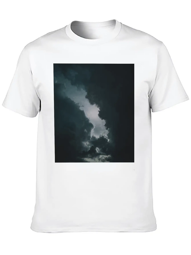 Dark Clouds Lightweight Cotton T-Shirt – Daily Comfort Graphic Shirt