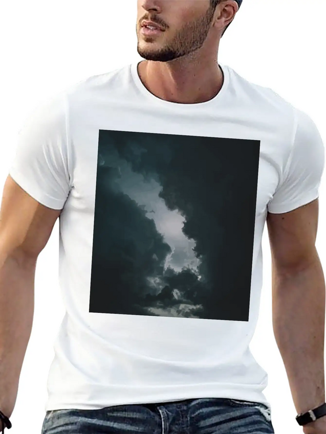 Dark Clouds Lightweight Cotton T-Shirt – Daily Comfort Graphic Shirt