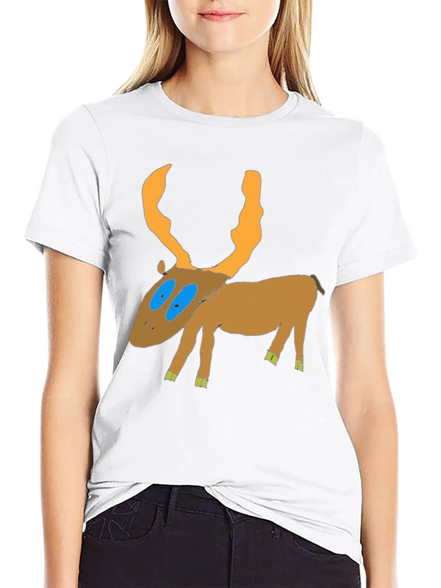 Deer Lightweight Cotton T-Shirt – Daily Comfort Graphic Shirt