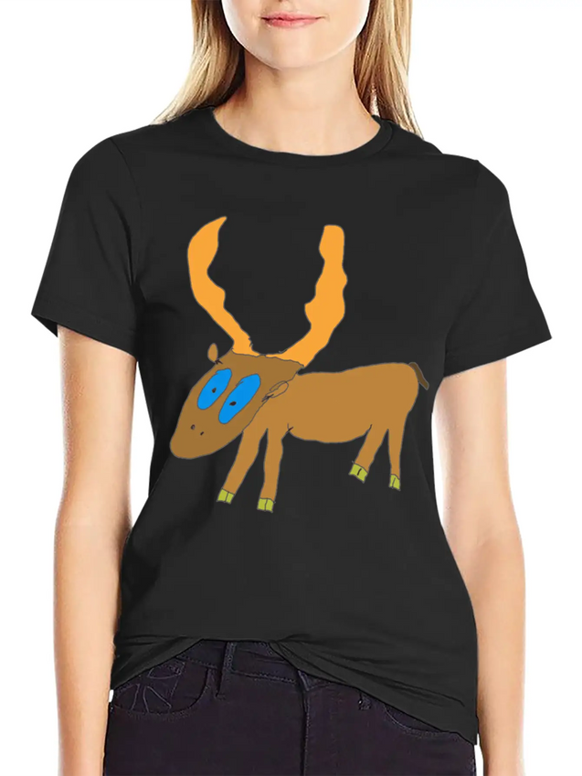 Deer Lightweight Cotton T-Shirt – Daily Comfort Graphic Shirt