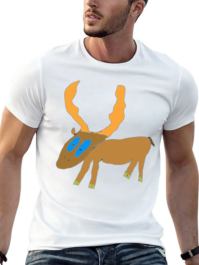Deer Lightweight Cotton T-Shirt – Daily Comfort Graphic Shirt