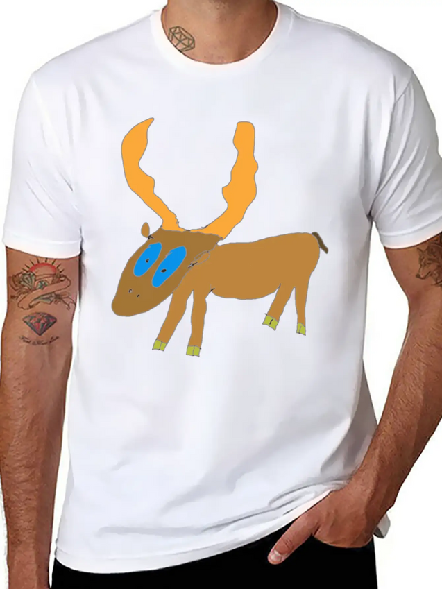 Deer Lightweight Cotton T-Shirt – Daily Comfort Graphic Shirt