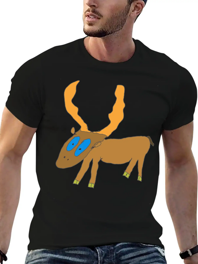 Deer Lightweight Cotton T-Shirt – Daily Comfort Graphic Shirt