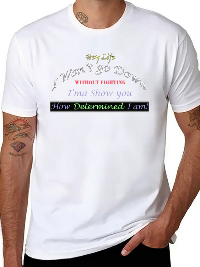 Determined Lightweight Cotton T-Shirt – Daily Comfort Graphic Shirt