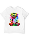 DJ Bear, Teddy, Cartoon, Music, Concerts Festivals Lightweight Cotton T-Shirt – Daily Comfort Graphic Shirt