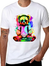 DJ Bear, Teddy, Cartoon, Music, Concerts Festivals Lightweight Cotton T-Shirt – Daily Comfort Graphic Shirt