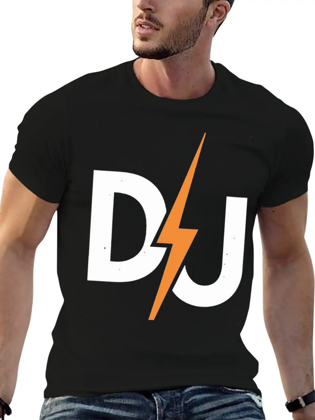DJ Lightning Bolt – High-Energy Music Lover Logo Lightweight Cotton T-Shirt – Daily Comfort Graphic Shirt