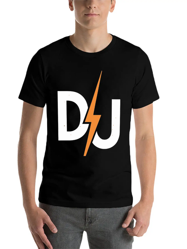 DJ Lightning Bolt – High-Energy Music Lover Logo Lightweight Cotton T-Shirt – Daily Comfort Graphic Shirt