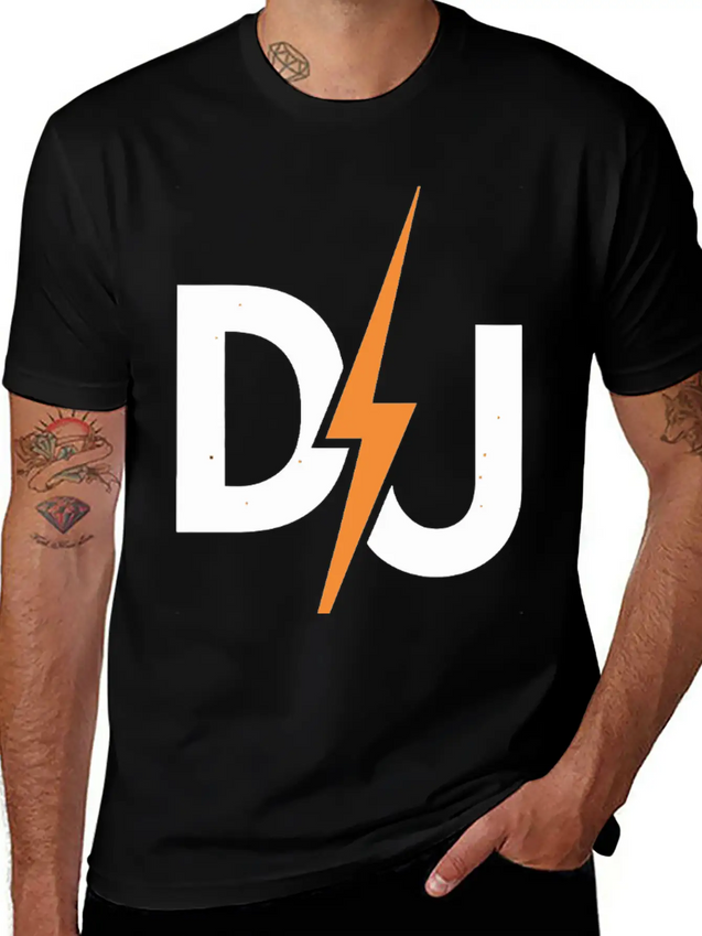 DJ Lightning Bolt – High-Energy Music Lover Logo Lightweight Cotton T-Shirt – Daily Comfort Graphic Shirt