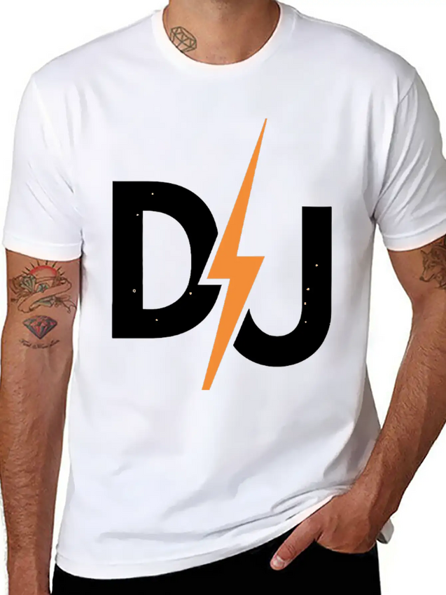 DJ Lightning Bolt – High-Energy Music Lover Logo Lightweight Cotton T-Shirt – Daily Comfort Graphic Shirt