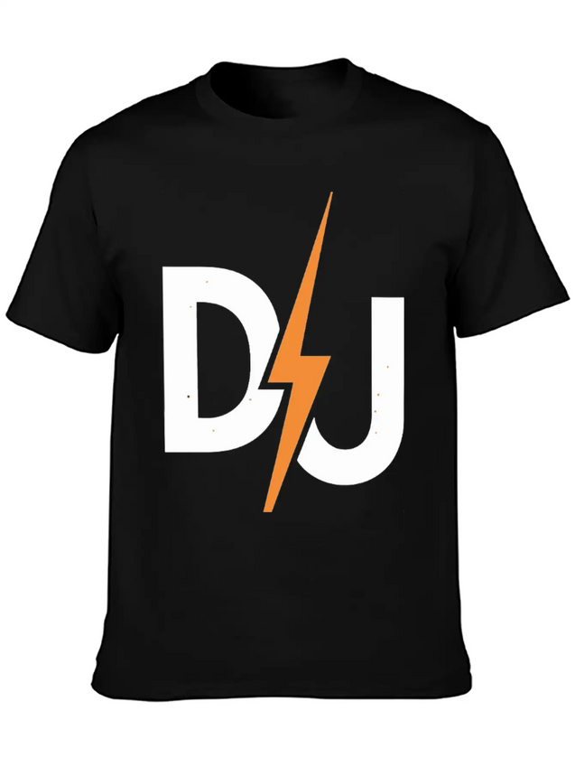 DJ Lightning Bolt – High-Energy Music Lover Logo Lightweight Cotton T-Shirt – Daily Comfort Graphic Shirt