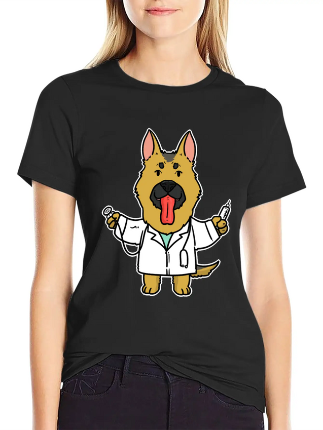 Doctor Gift Dog Lightweight Cotton T-Shirt – Daily Comfort Graphic Shirt