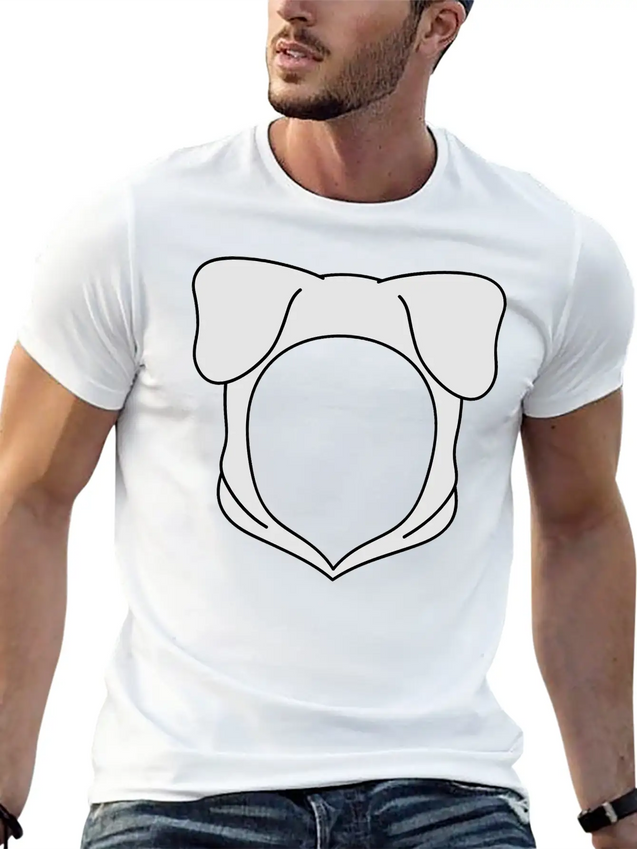 Dog Ears Hoodie Lightweight Cotton T-Shirt – Daily Comfort Graphic Shirt