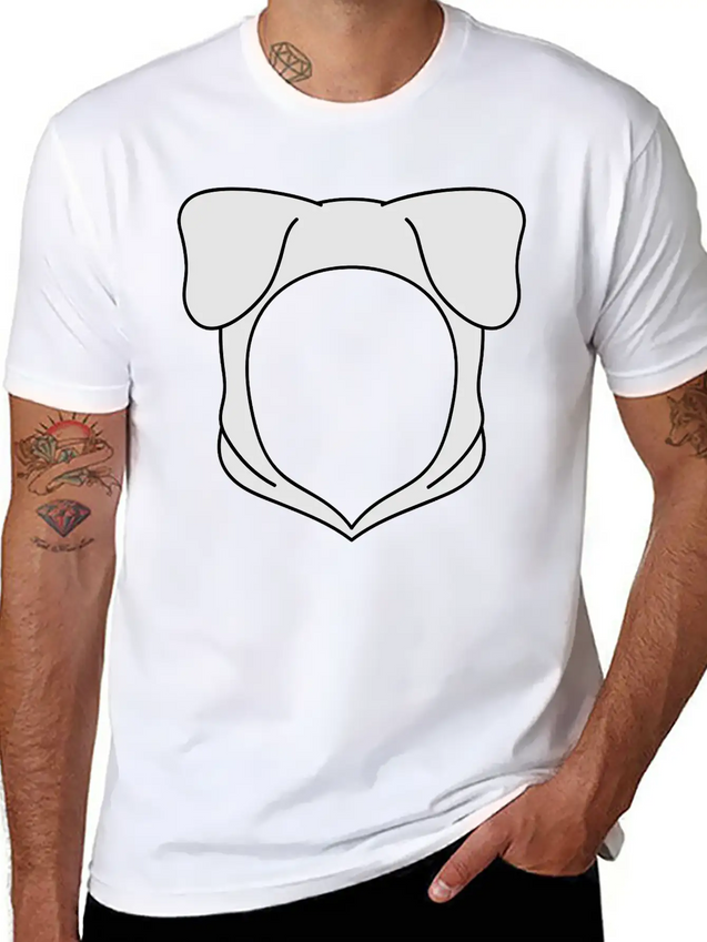 Dog Ears Hoodie Lightweight Cotton T-Shirt – Daily Comfort Graphic Shirt
