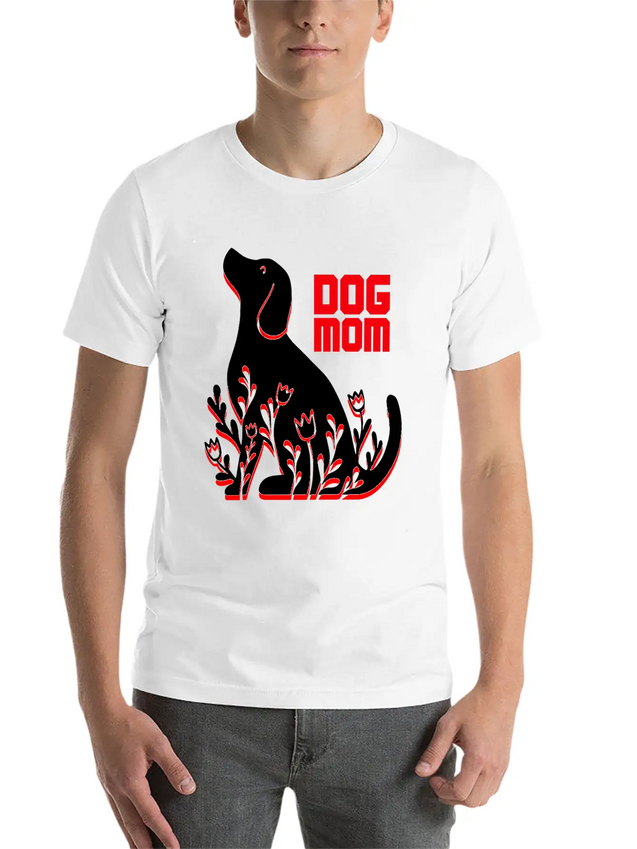 Dog Mom Lightweight Cotton T-Shirt – Daily Comfort Graphic Shirt