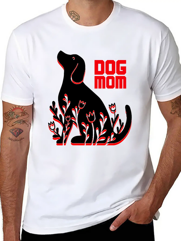 Dog Mom Lightweight Cotton T-Shirt – Daily Comfort Graphic Shirt