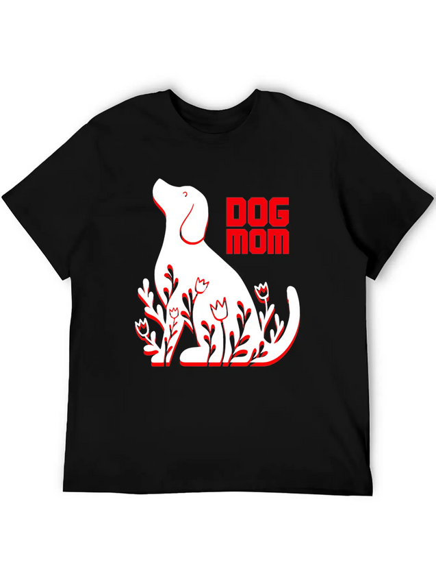 Dog Mom Lightweight Cotton T-Shirt – Daily Comfort Graphic Shirt