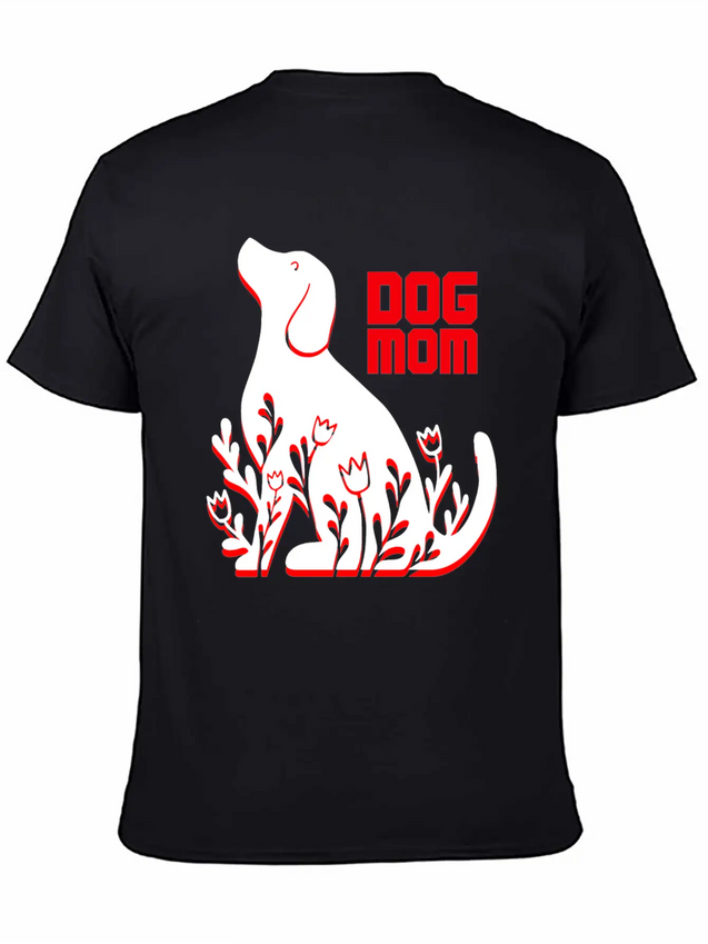Dog Mom Lightweight Cotton T-Shirt – Daily Comfort Graphic Shirt
