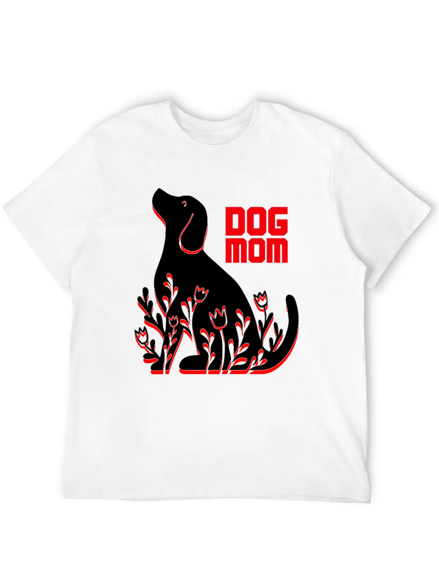 Dog Mom Lightweight Cotton T-Shirt – Daily Comfort Graphic Shirt