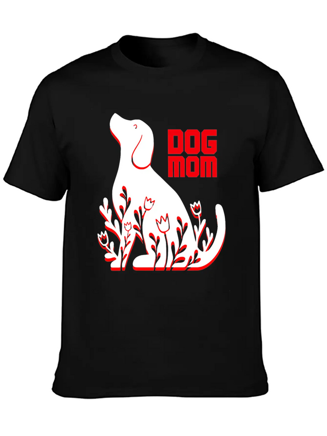 Dog Mom Lightweight Cotton T-Shirt – Daily Comfort Graphic Shirt