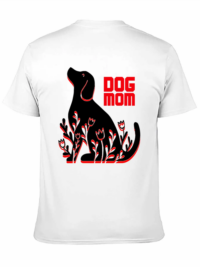 Dog Mom Lightweight Cotton T-Shirt – Daily Comfort Graphic Shirt
