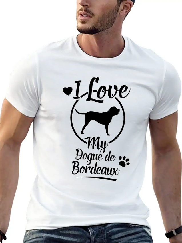 Dogue De Bordeaux Dog Owner Dog Gift Idea Lightweight Cotton T-Shirt – Daily Comfort Graphic Shirt