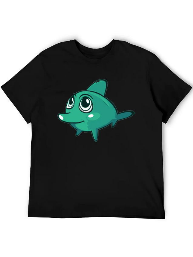 Dolphin Blue Marine Funny Lightweight Cotton T-Shirt – Daily Comfort Graphic Shirt