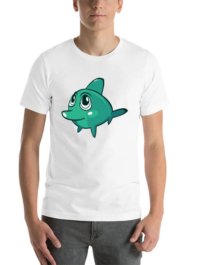 Dolphin Blue Marine Funny Lightweight Cotton T-Shirt – Daily Comfort Graphic Shirt
