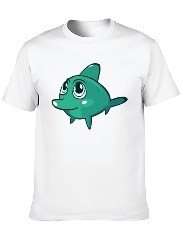Dolphin Blue Marine Funny Lightweight Cotton T-Shirt – Daily Comfort Graphic Shirt