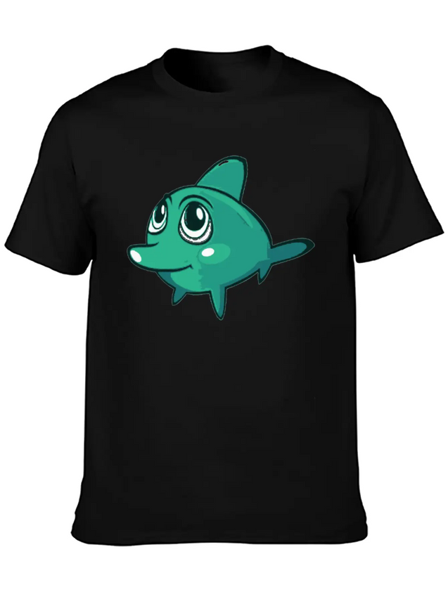 Dolphin Blue Marine Funny Lightweight Cotton T-Shirt – Daily Comfort Graphic Shirt