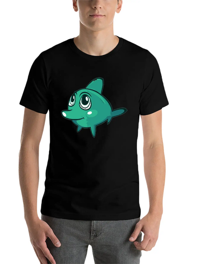 Dolphin Blue Marine Funny Lightweight Cotton T-Shirt – Daily Comfort Graphic Shirt