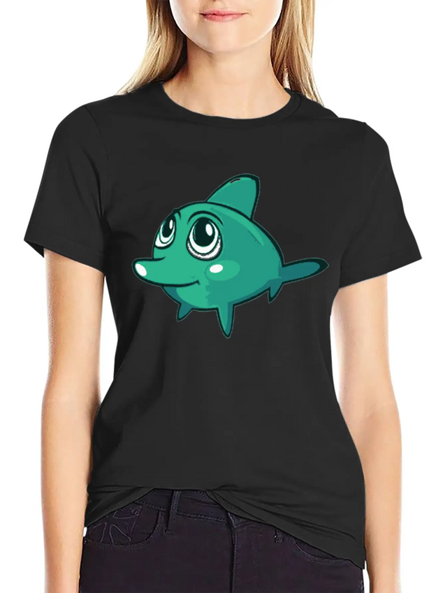 Dolphin Blue Marine Funny Lightweight Cotton T-Shirt – Daily Comfort Graphic Shirt