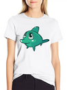 Dolphin Blue Marine Funny Lightweight Cotton T-Shirt – Daily Comfort Graphic Shirt