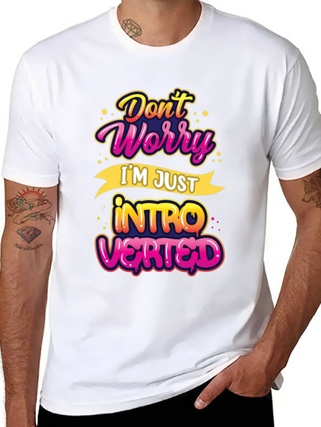 Don't Worry I'm Just Introverted Introvert Shy Lightweight Cotton T-Shirt – Daily Comfort Graphic Shirt