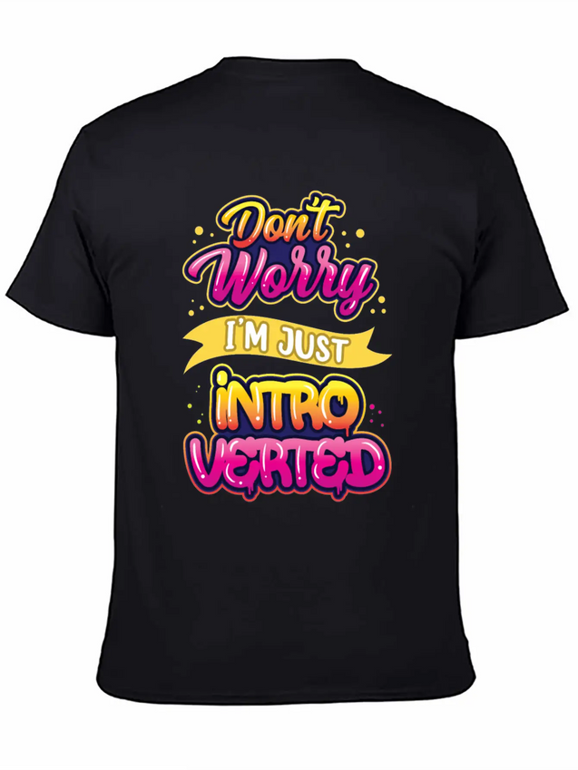 Don't Worry I'm Just Introverted Introvert Shy Lightweight Cotton T-Shirt – Daily Comfort Graphic Shirt