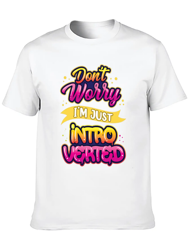 Don't Worry I'm Just Introverted Introvert Shy Lightweight Cotton T-Shirt – Daily Comfort Graphic Shirt
