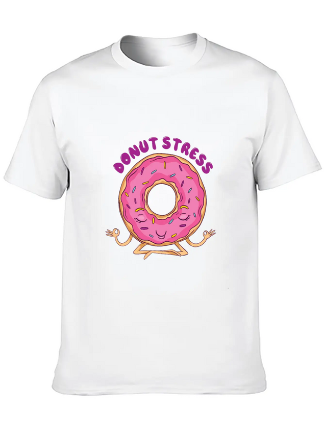 Donut Stress Lightweight Cotton T-Shirt – Daily Comfort Graphic Shirt