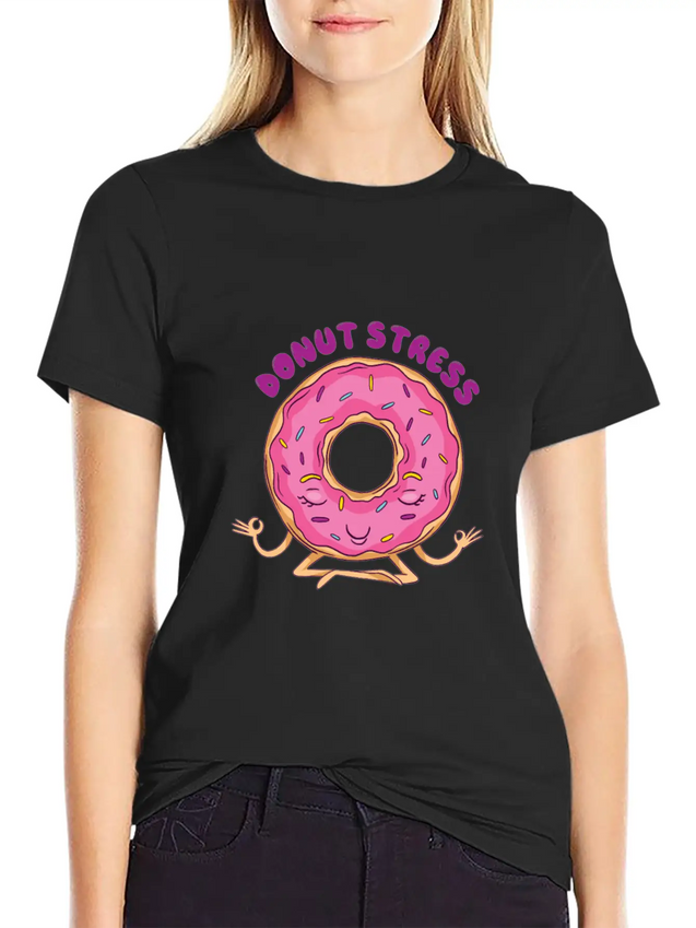 Donut Stress Lightweight Cotton T-Shirt – Daily Comfort Graphic Shirt